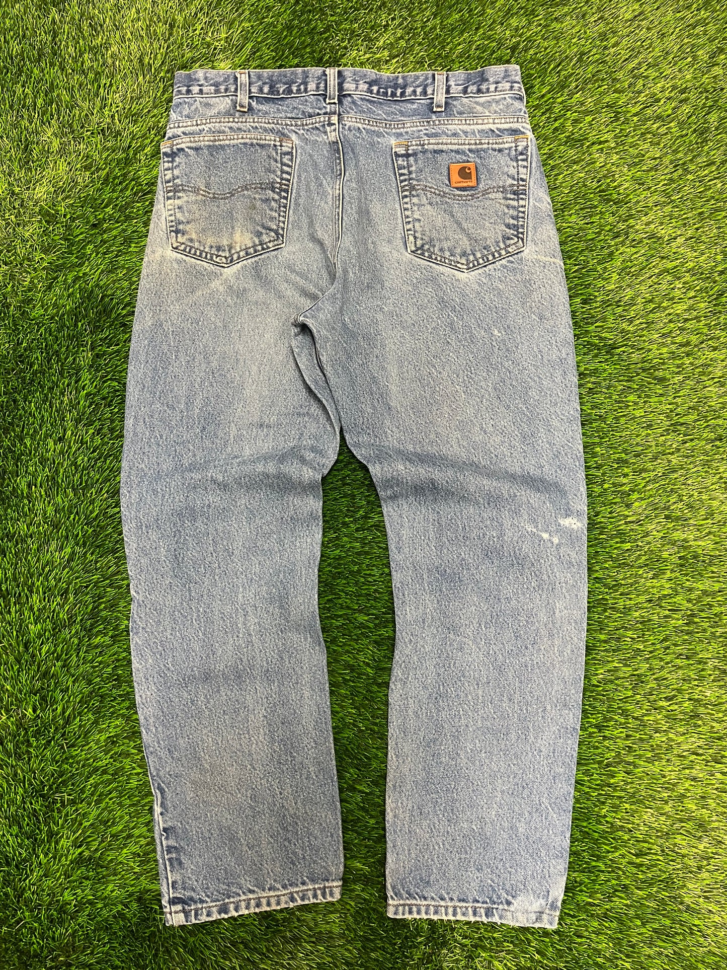 Carhartt Faded Mud Wash Blue Jeans (36 x 30)
