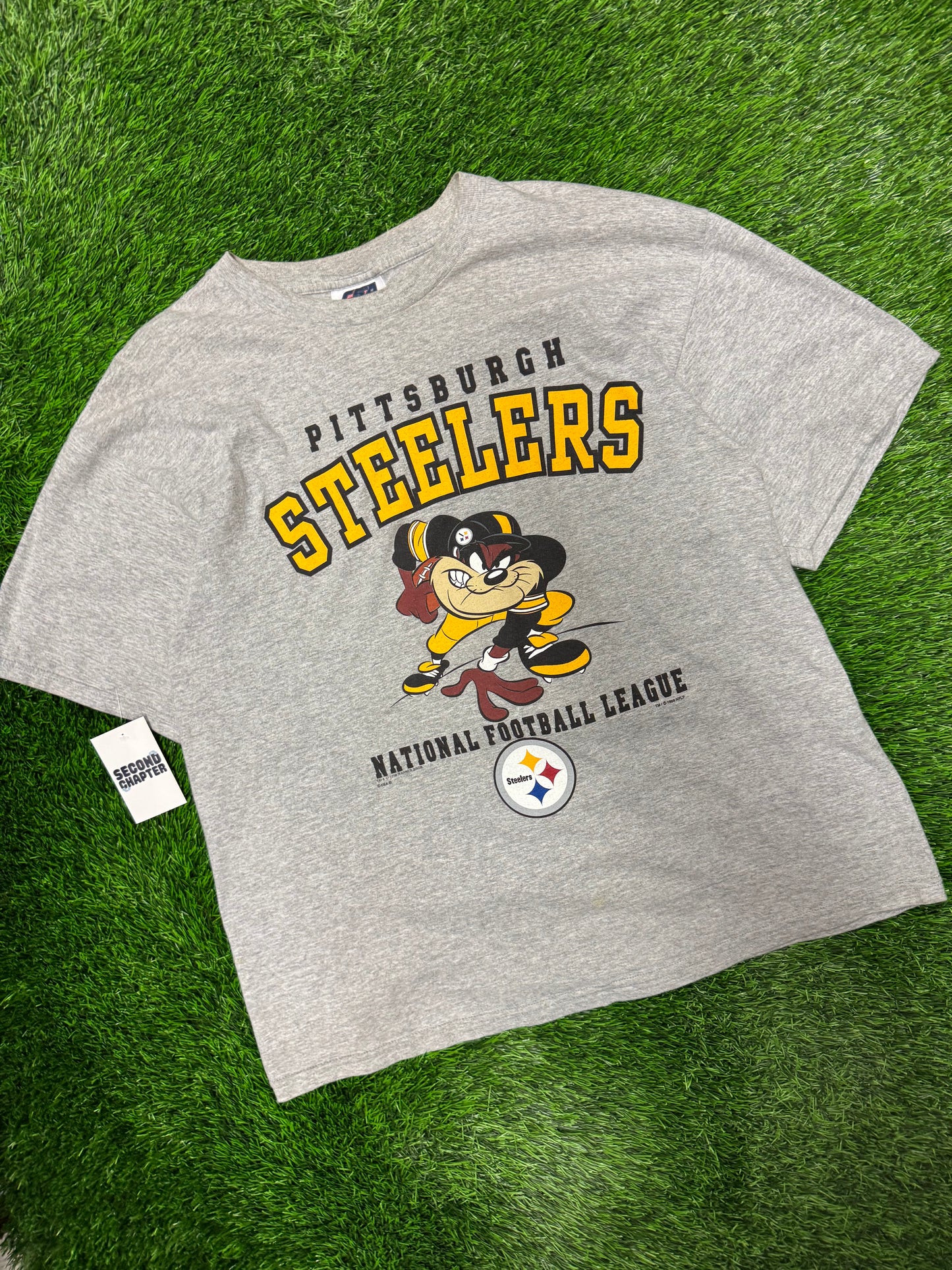 1998 Pittsburgh Steelers Vintage NFL Taz Looney Tunes CSA Tee (XL)