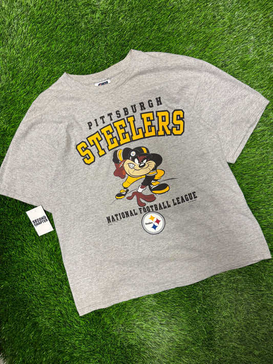 1998 Pittsburgh Steelers Vintage NFL Taz Looney Tunes CSA Tee (XL)