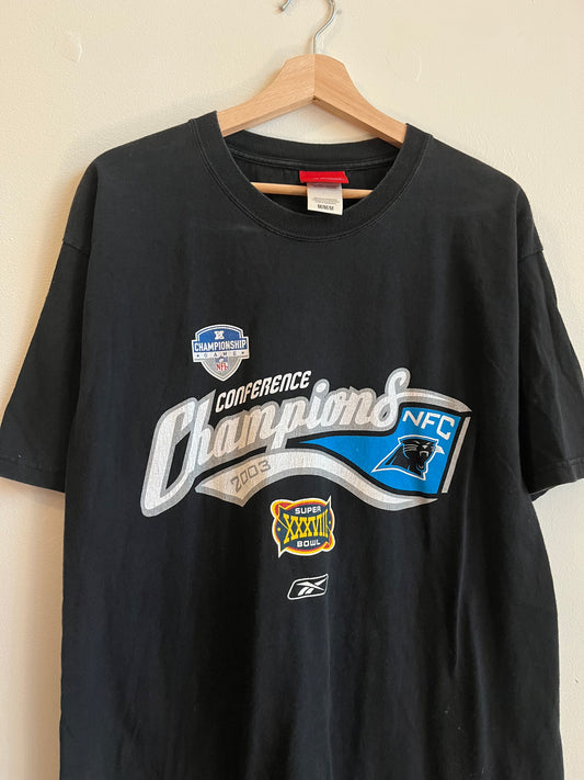2003 Carolina Panthers NFC Champions Champs Black Tee (M)