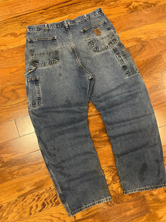 00s Carhartt Distressed & Stained Carpenter Jeans (40 x 32)