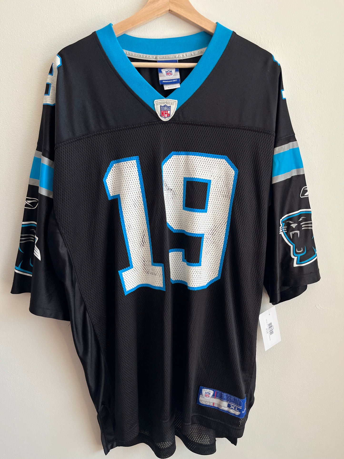 00s Carolina Panthers Keyshawn Johnson Reebok NFL Jersey (XL)