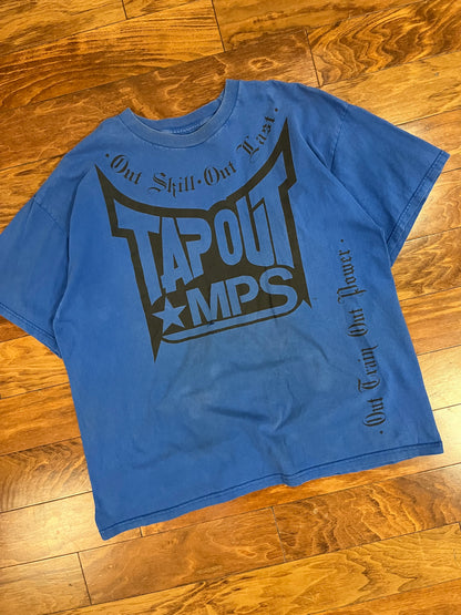00s Tap Out Blue Distressed Tee (XXL)