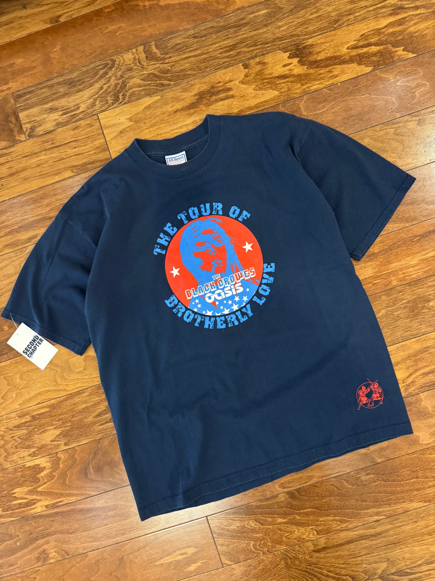 2001 Oasis & Black Crowes Band Music Tour Tee (L)