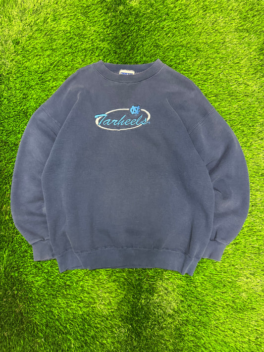 90s University of North Carolina UNC Tar Heels Vintage Embroidered Crewneck (L)