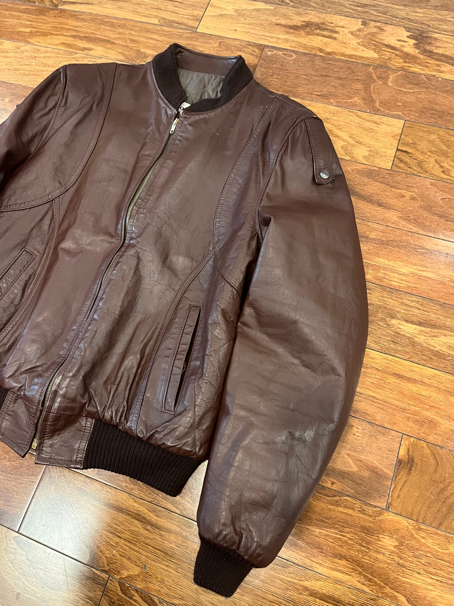 80s Sears Leather Shop Vintage Jacket (L)