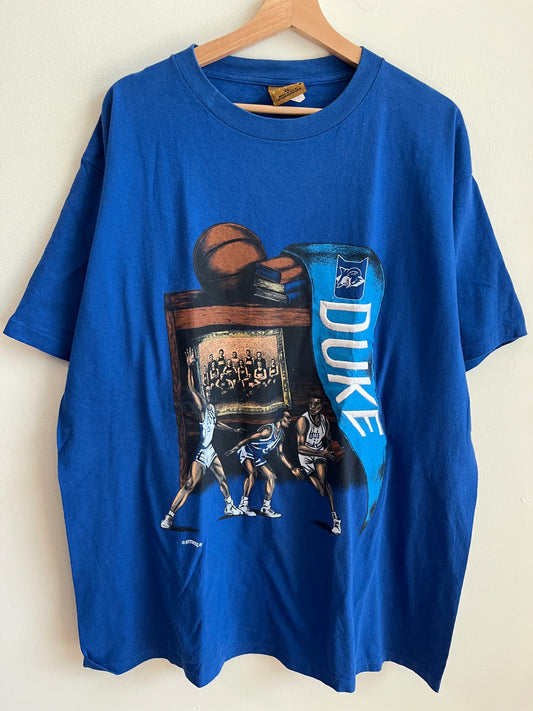 90s Duke Blue Devils Embroidered Nutmeg Tee (XL)