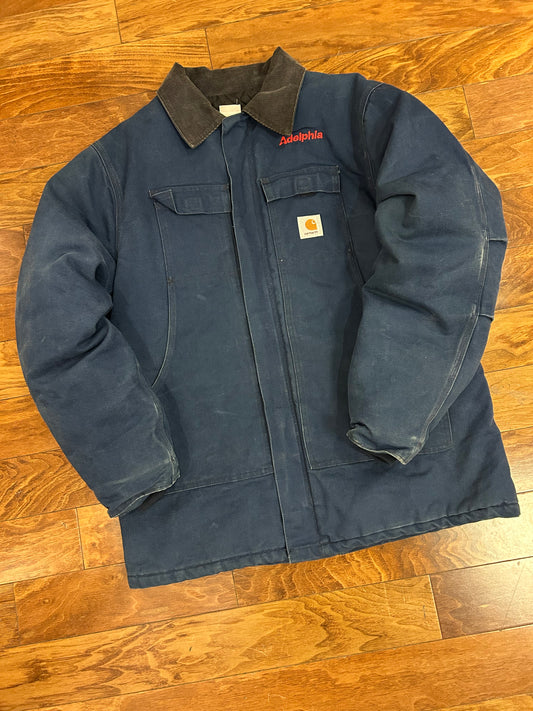 2001 Carhartt Faded Navy Adelphia Chore Jacket (XL)