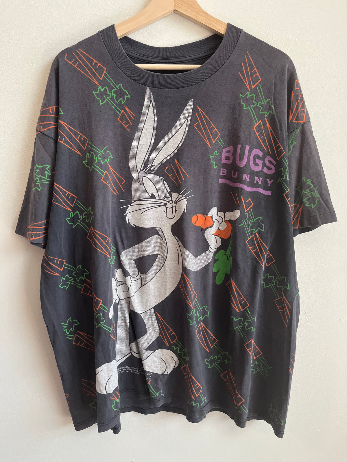 1990s Bugs Bunny Carrots Looney Tunes AOP Tee (XL)