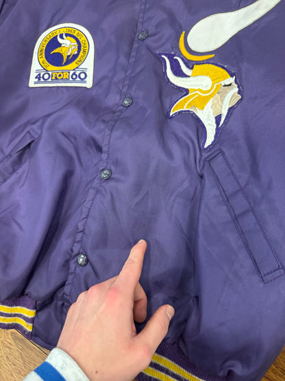 1989 Minnesota Vikings 20th Anniversary Vintage Birdie Satin Jacket (L)