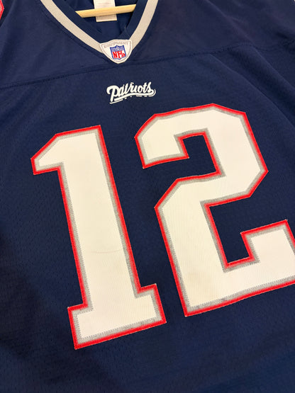 00s New England Patriots Tom Brady Stitched Reebok Home Jersey (XXL)