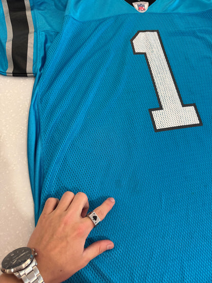 2010s Carolina Panthers Cam Newton Blue Rookie Reebok Jersey (XXL)