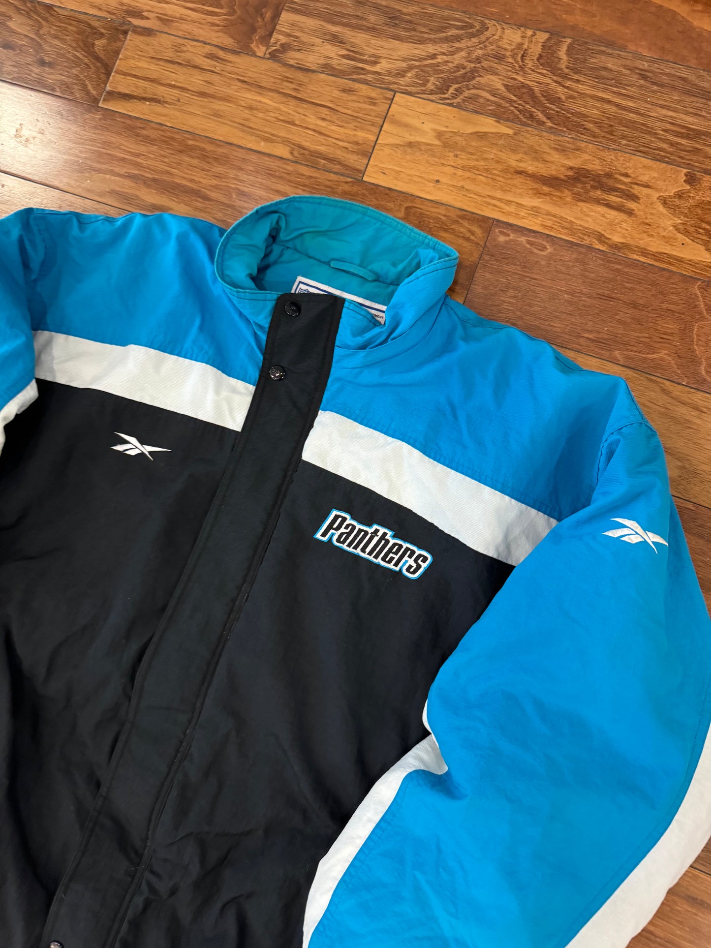 00s Carolina Panthers Reebok Stained Puffer Jacket (XL)