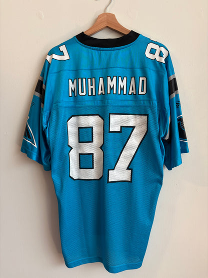 00s Carolina Panthers Muhsin Muhammed Blue Reebok Jersey (M)