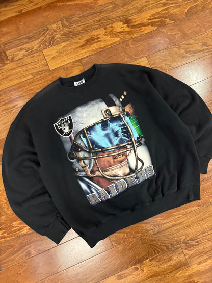 1996 Oakland Raiders Helmet Graphic Crewneck (XXL)