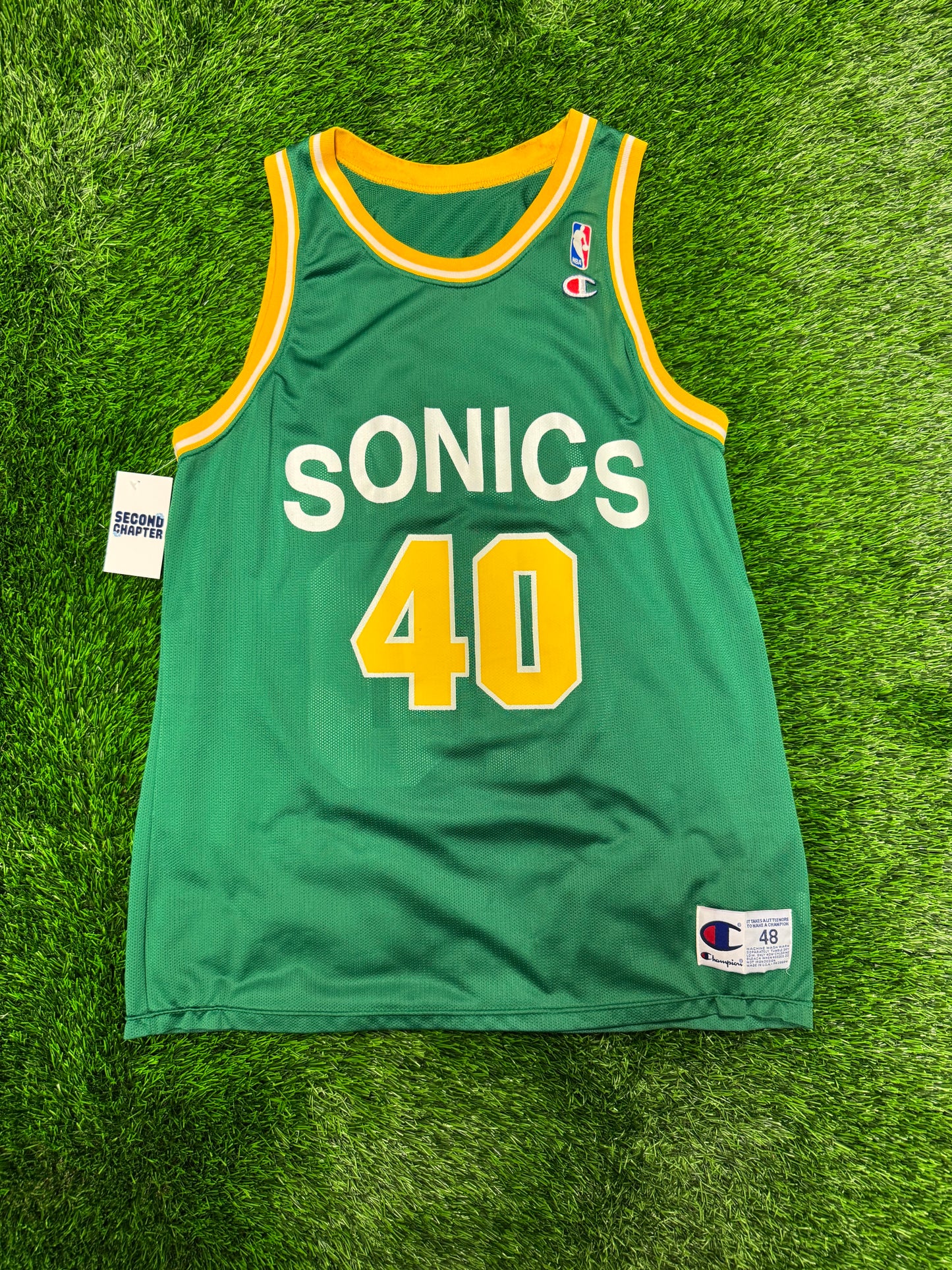 90s Seattle SuperSonics Shawn Kemp #40 Vintage NBA Jersey (L)