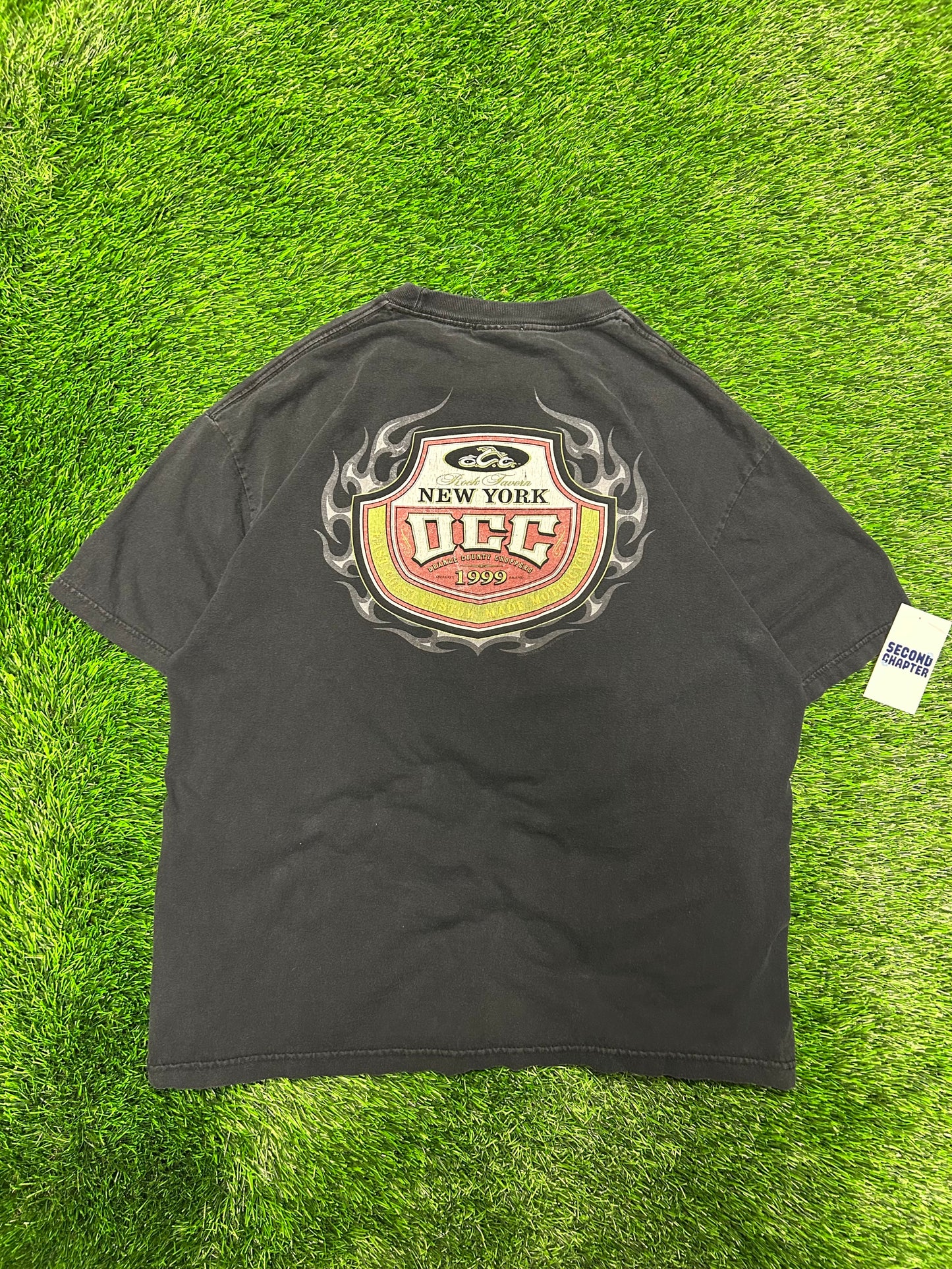 00s Orange County Choppers Faded Black Vintage Biker Tee (XL)
