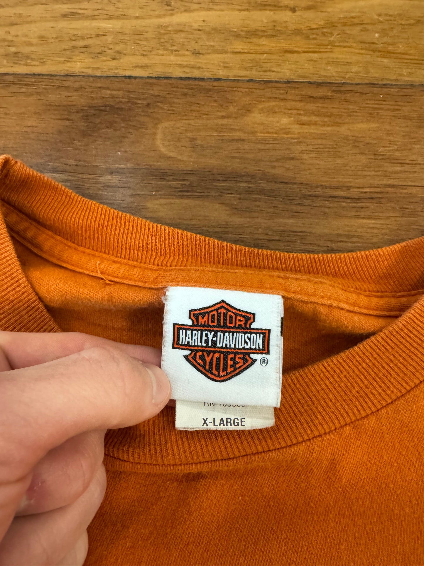 2008 Harley Davidson Orange Wilkesboro Long Sleeve Shirt (XL)