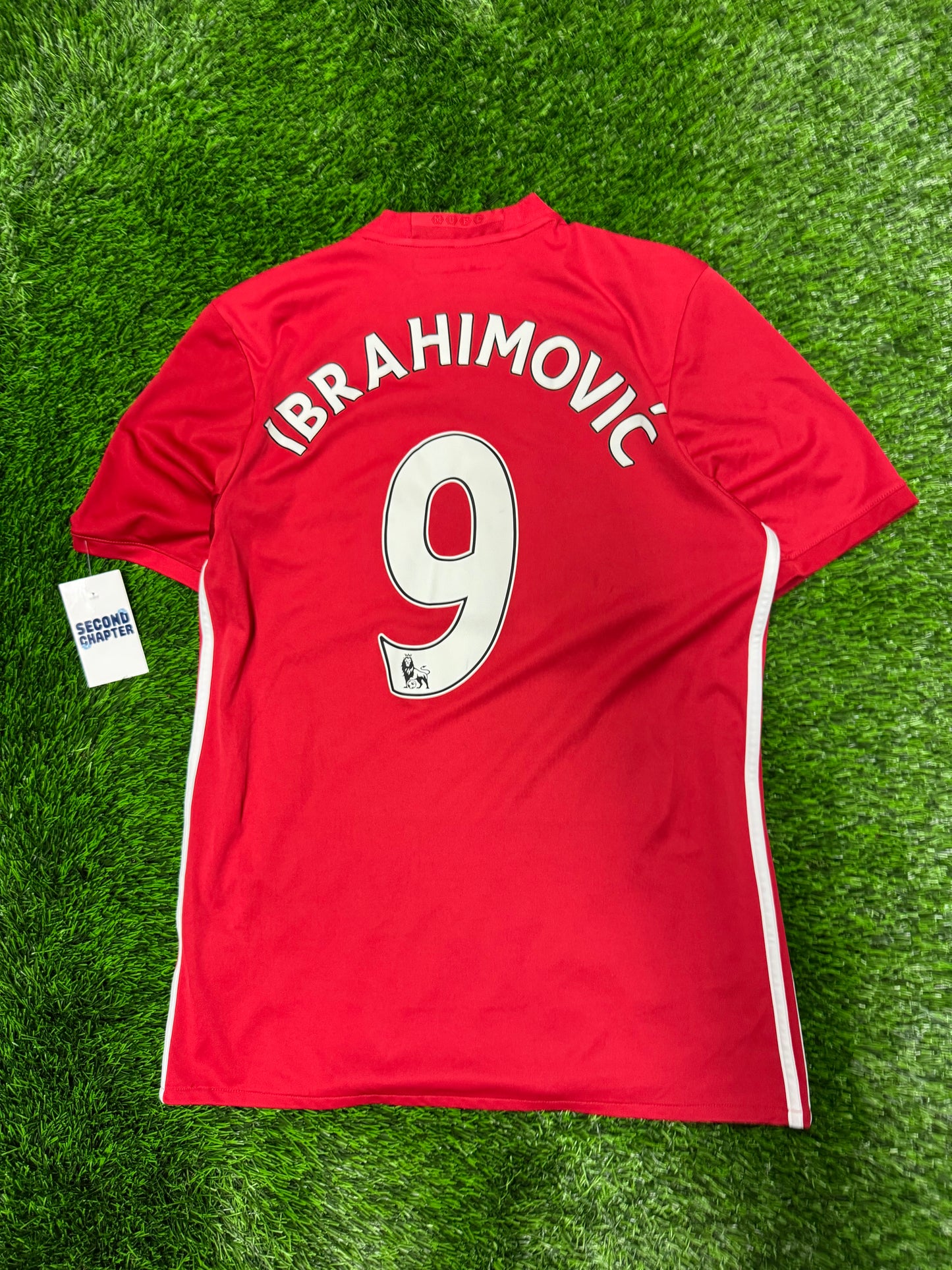 Manchester United Zlatan Ibrahimovic #9 Home Red Soccer Jersey Adidas 2016-17 Kit (M)