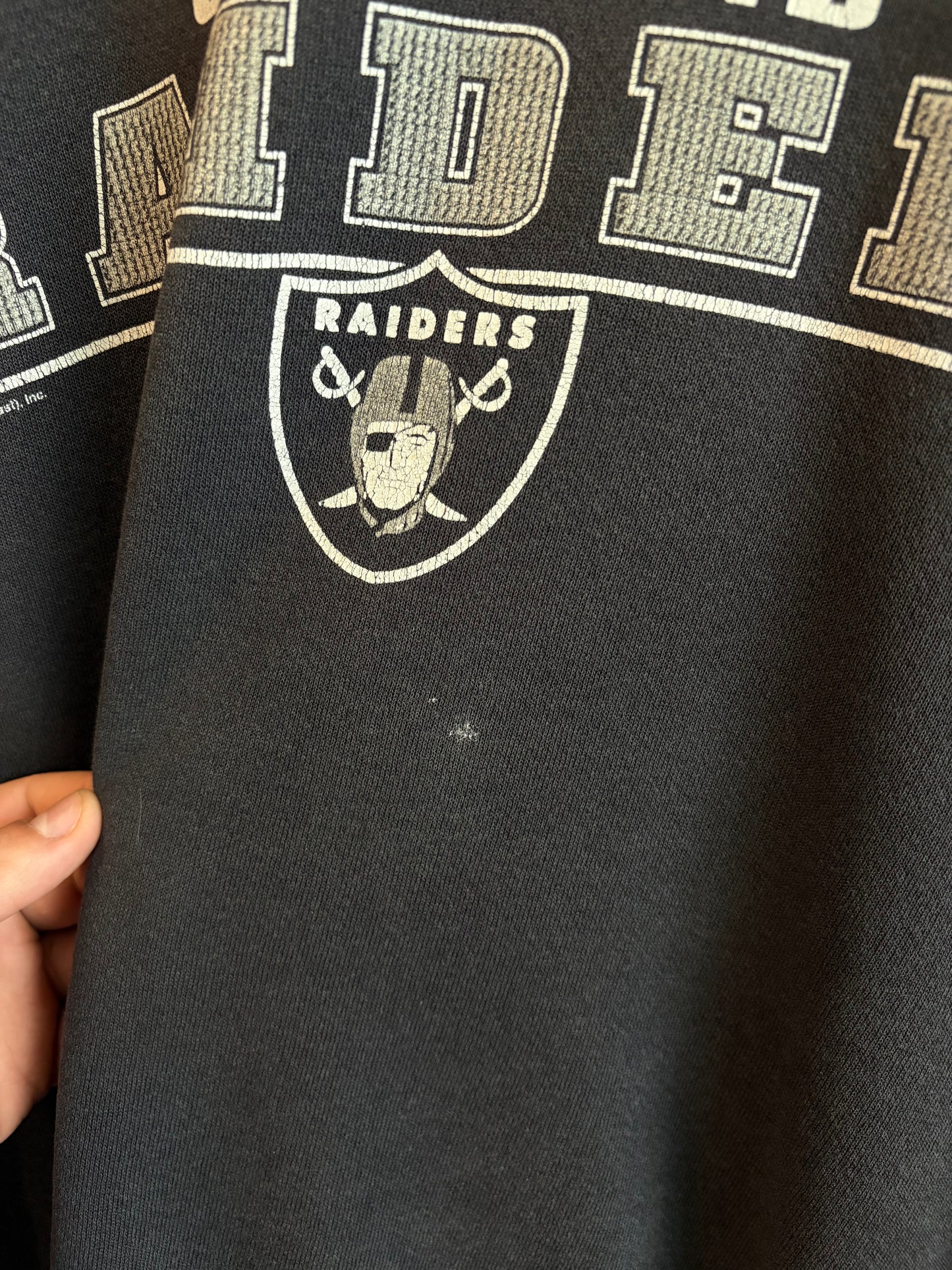 2001 Oakland Raiders Faded Lee Crewneck (XXL)