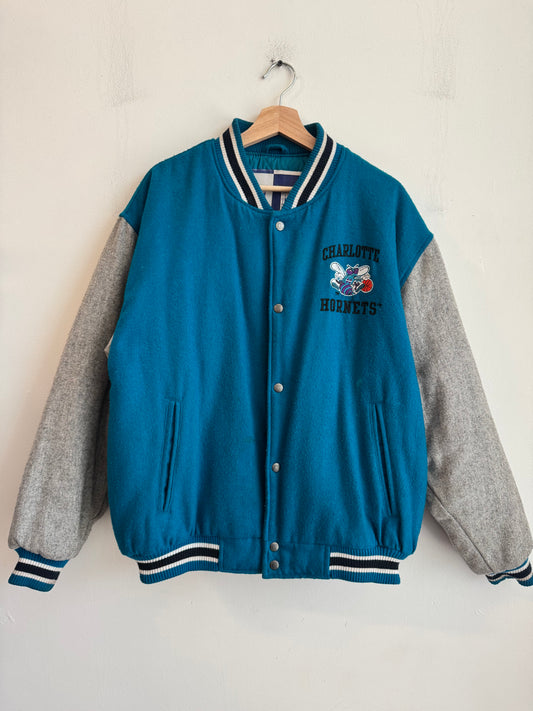 90s Charlotte Hornets Logo 7 Varsity Jacket (L)