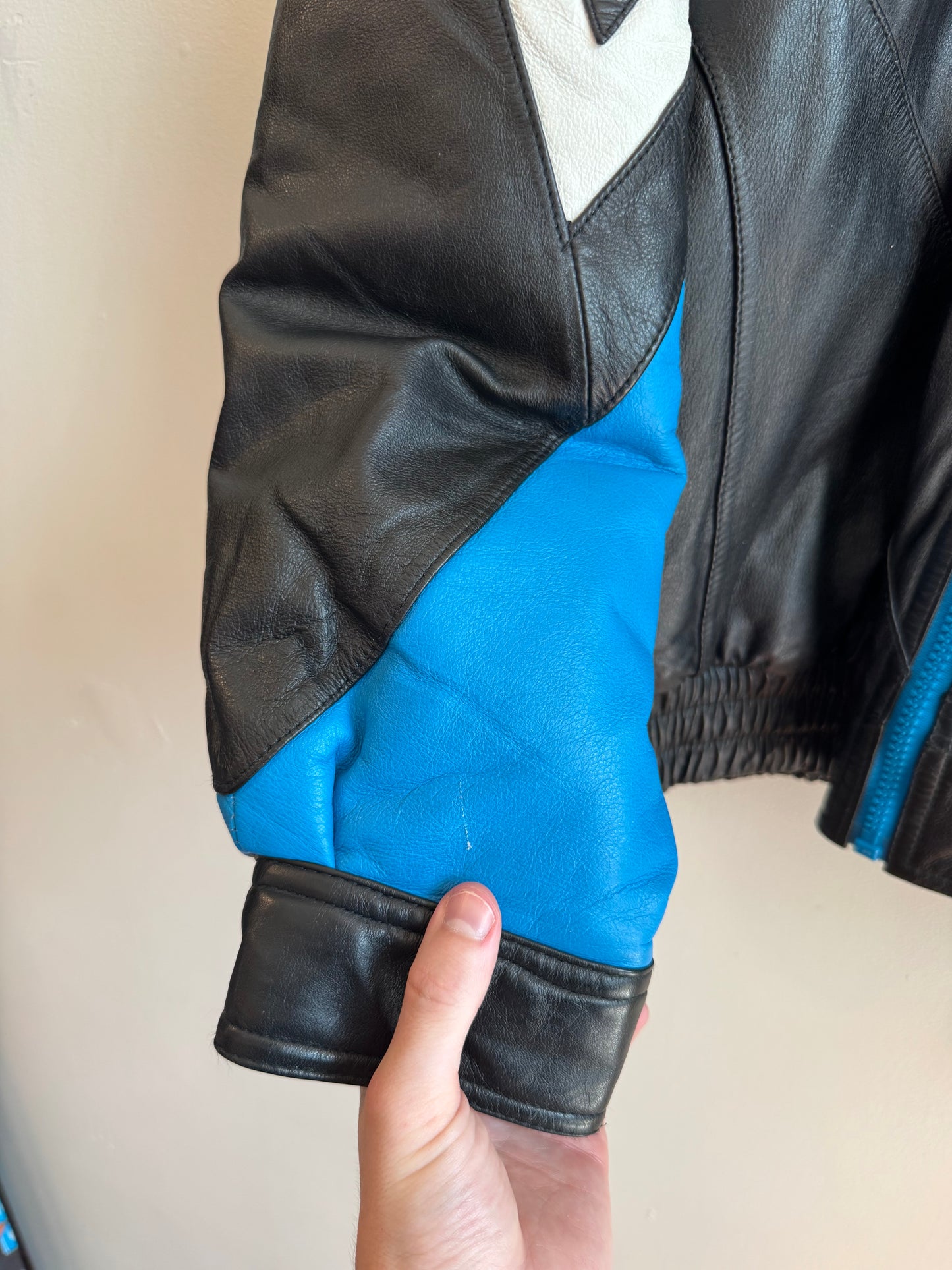 90s Carolina Panthers Leather Pro Player Jacket (XL)