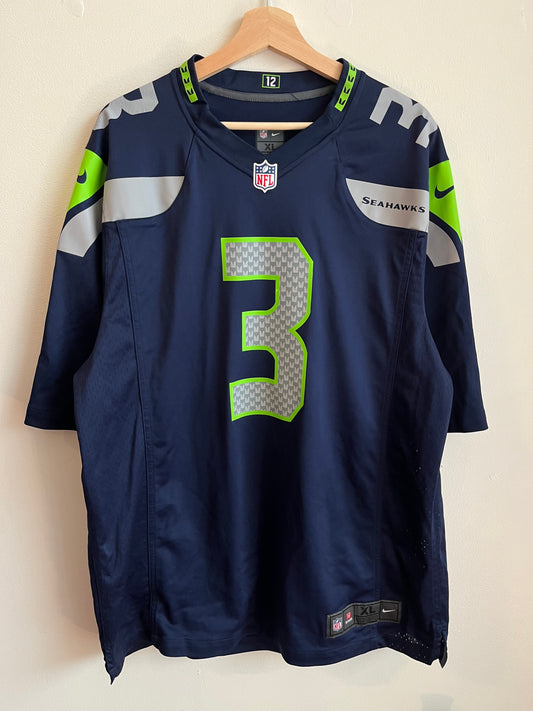 00s Seattle Seahawks Russell Wilson #3 Nike Jersey (XL)