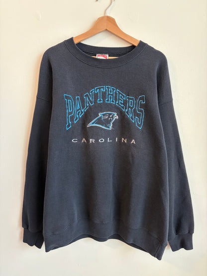 90s Carolina Panthers Nutmeg Embroidered Crewneck (XL)