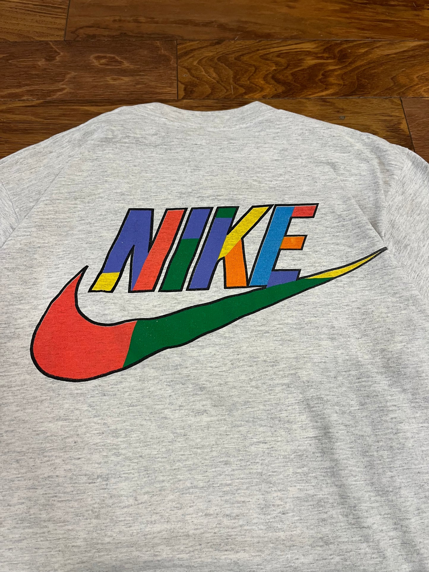 90s Nike Air Vintage Multi-Color Big Check Tee (L)