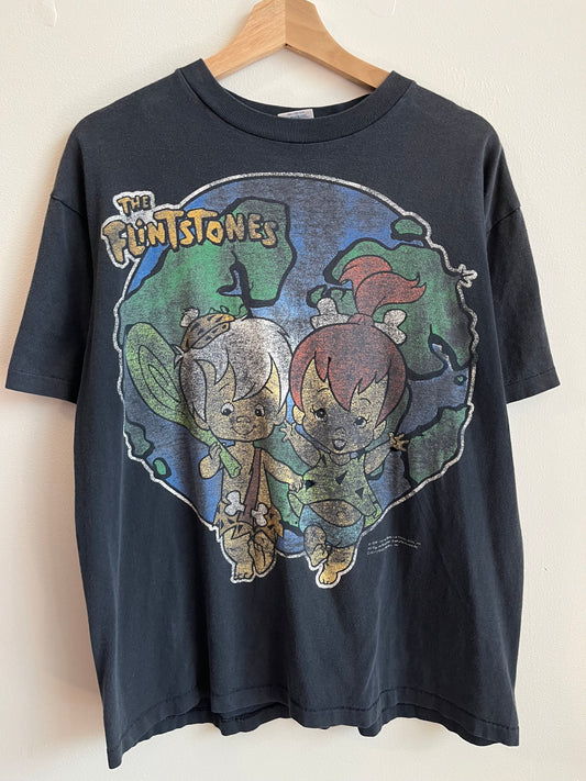 1994 The Flintstones Pebbles and Bam-Bam Distressed Faded Tee (L)