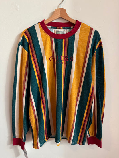 00s Guess Essential Striped Long-Sleeve Shirt (L)