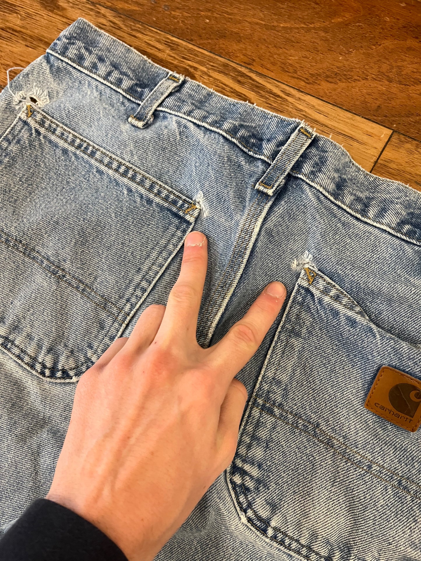 2015 Carhartt Light Wash Carpenter Jeans (34 x 32)
