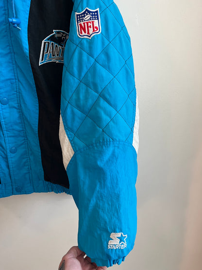 90s Carolina Panthers Starter Pro Line Blue Puffer Jacket (M)