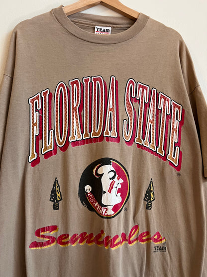 90s Florida State University FSU Team Edition Tan Tee (XL)
