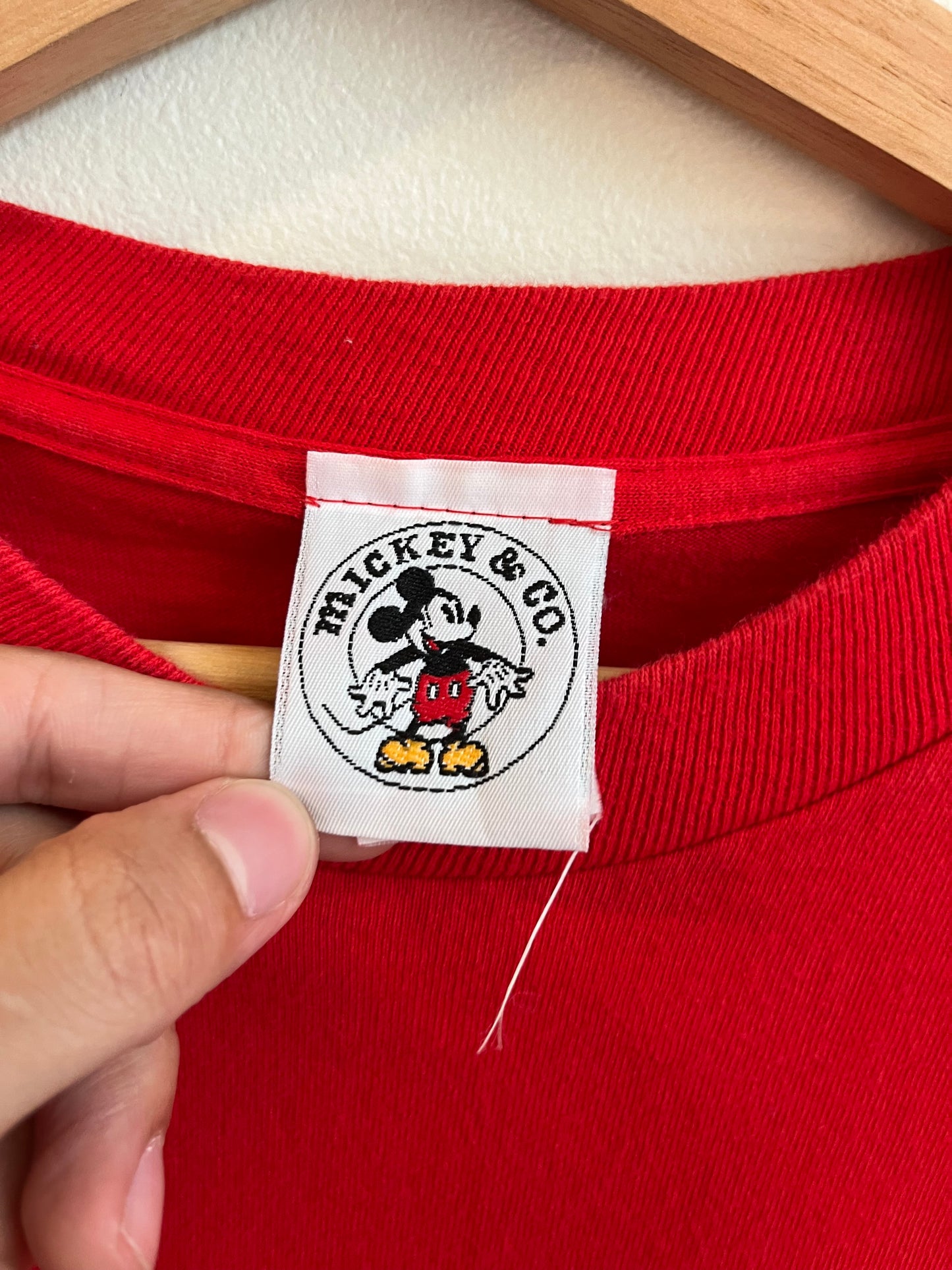 90s Mickey & Co Jump Out Breakthrough Red Tee (XL)