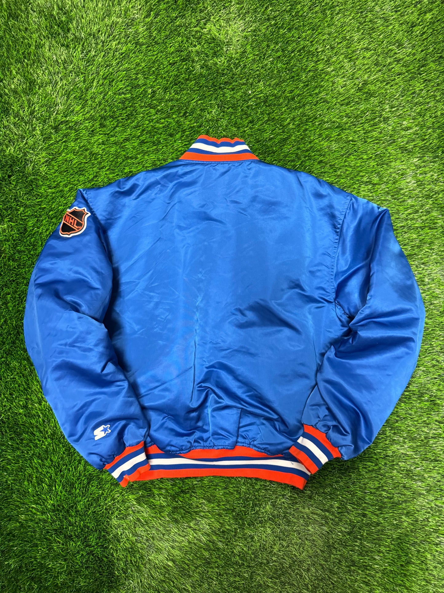90s New York Islanders Vintage NHL Starter Satin Jacket (XL)