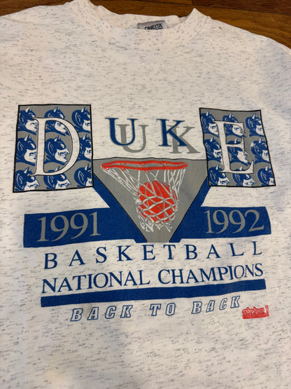 1992 Duke Basketball "Back to Back" Alpha Tee (XL)