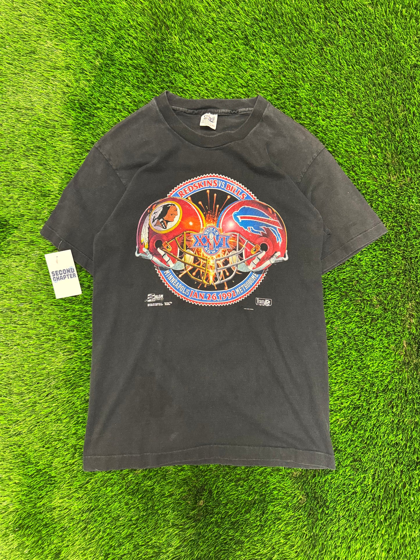 1992 Bills v Redskins Black Tee (M)