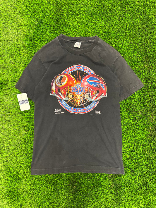 1992 Bills v Redskins Black Tee (M)