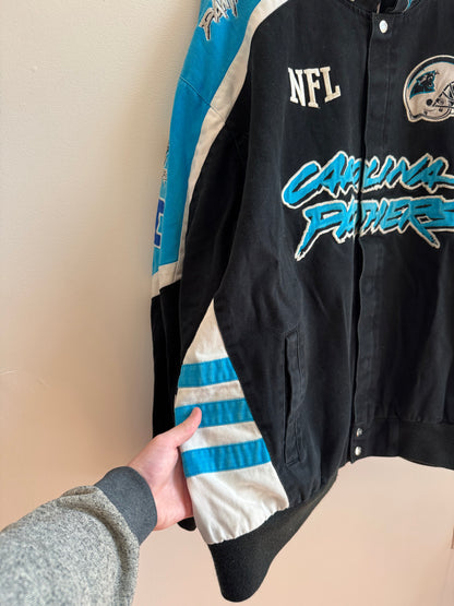 00s Carolina Panthers Embroidered Racing Jacket (XXXL)