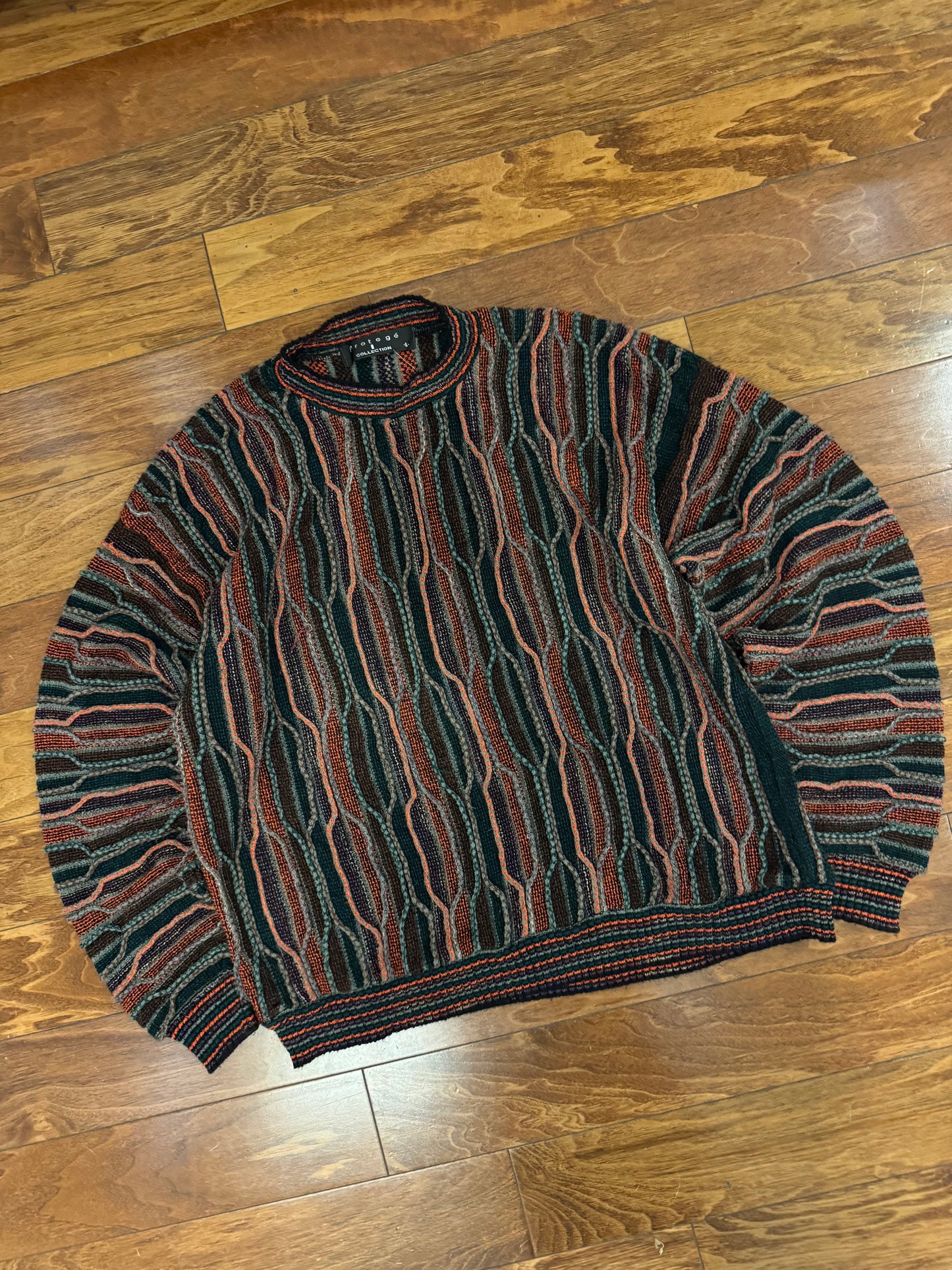 90s Protege 3D Knit Colorful Sweater (L)