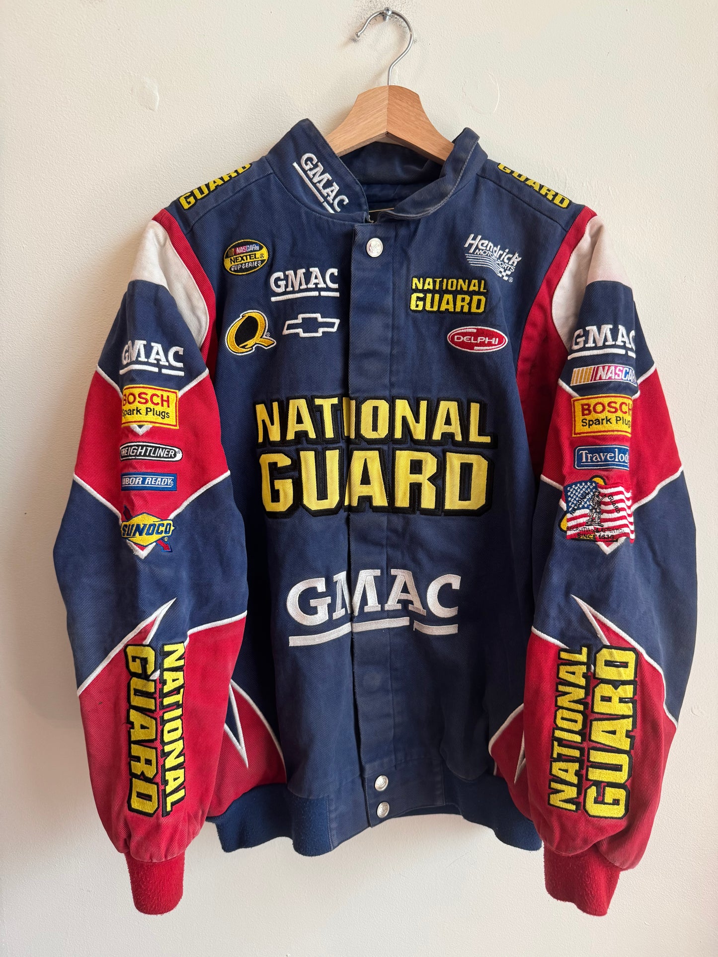 00s Dale Earnhardt National Guard Faded Nascar Racing Jacket (M)