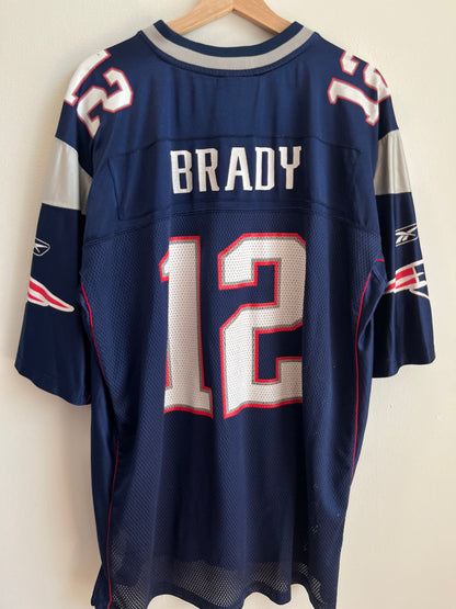 00s New England Patriots Tom Brady Reebok Jersey (XL)
