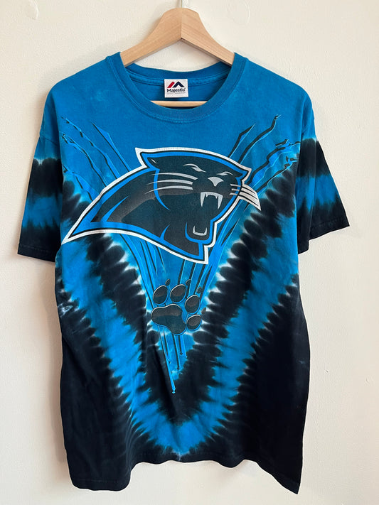 00s Carolina Panthers Majestic Tie Dye Tee (L)