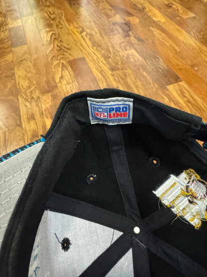90s Carolina Panthers Logo Ahtletic Grid Hat (OS)