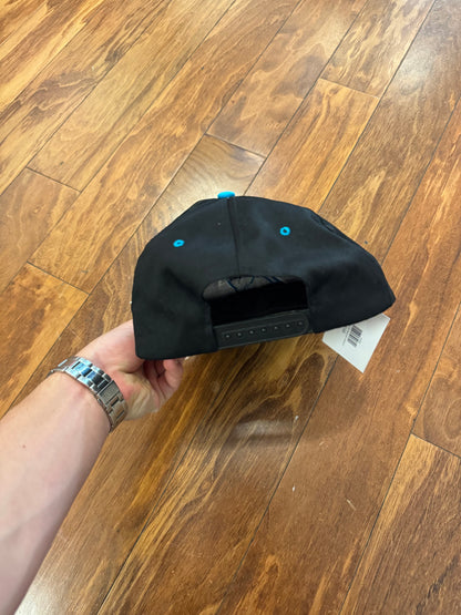 90s Carolina Panthers Logo Spell Out Black Hat (OS)