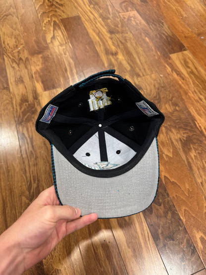 90s Carolina Panthers Logo Ahtletic Grid Hat (OS)