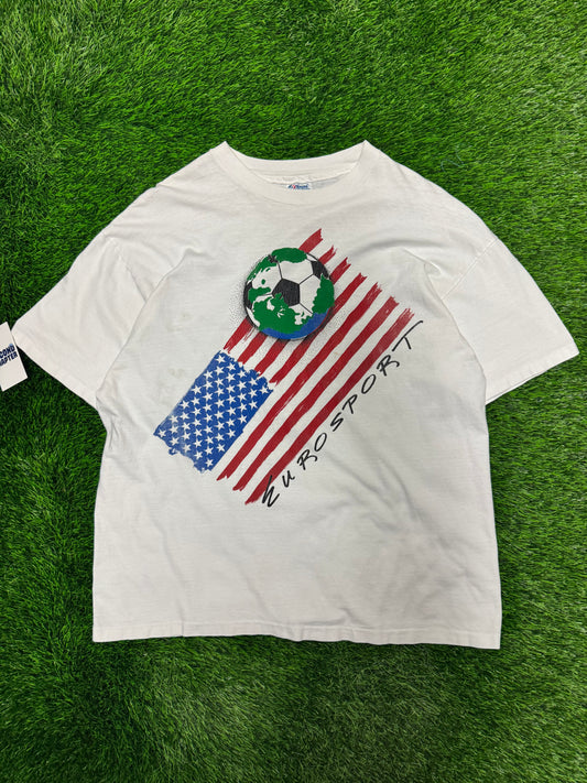 90s Eurosport Vintage Soccer World Cup Tee (XL)