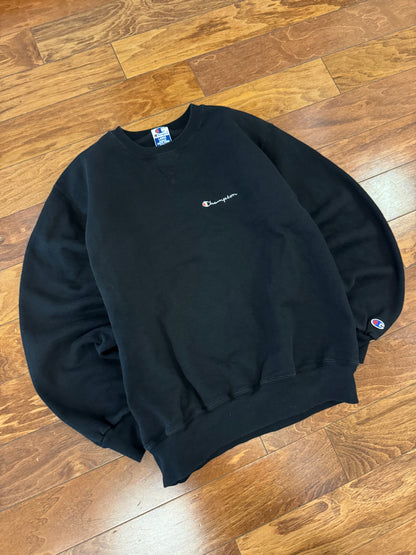 00s Champion Black Essential Crewneck (L)