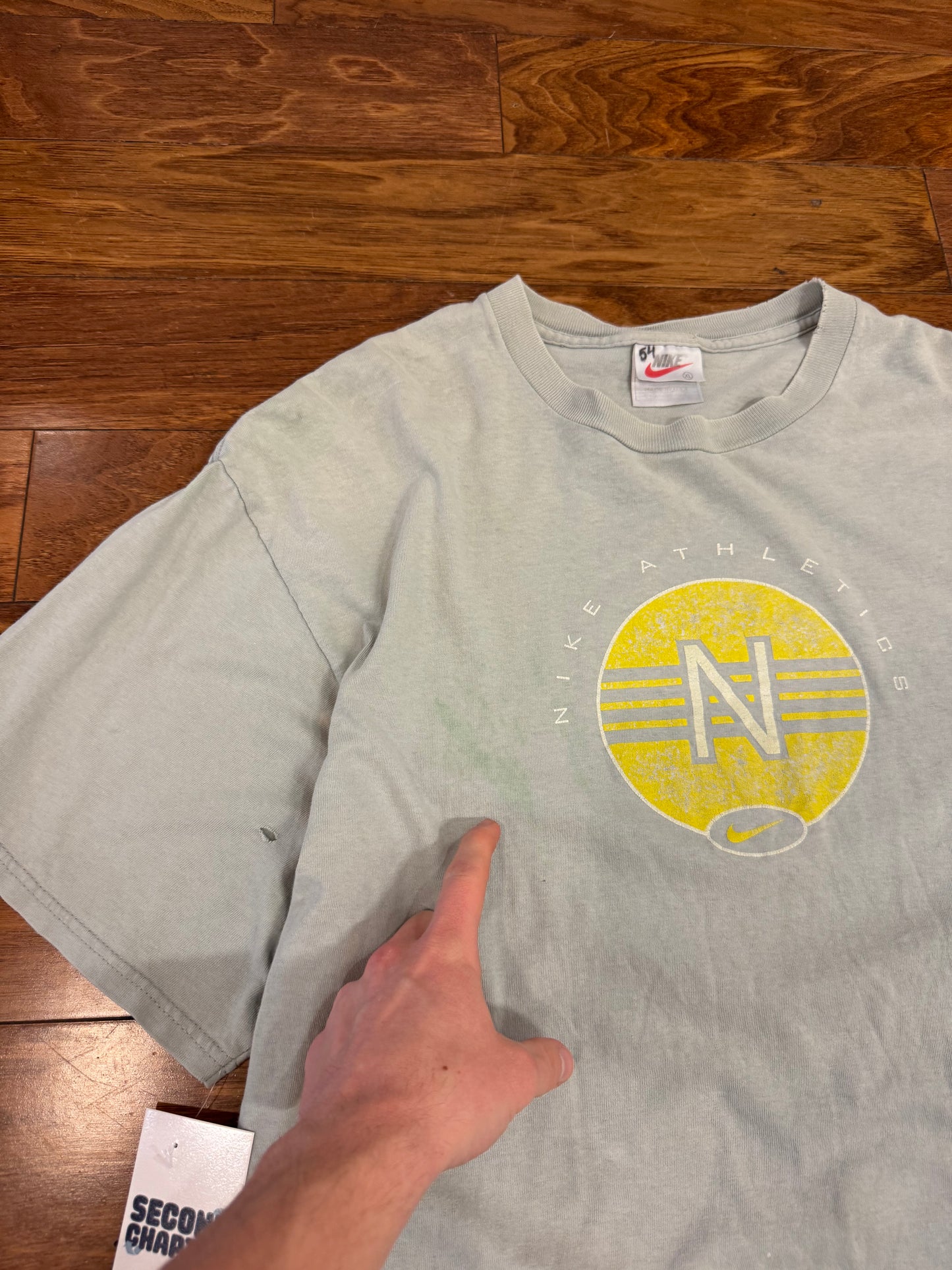 90s Nike Athletics Yellow Swoosh Tee (XL)